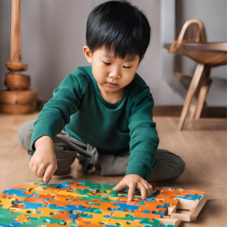 Untitled design (1) Kid's Creek Therapy - Child plays with puzzle in living room